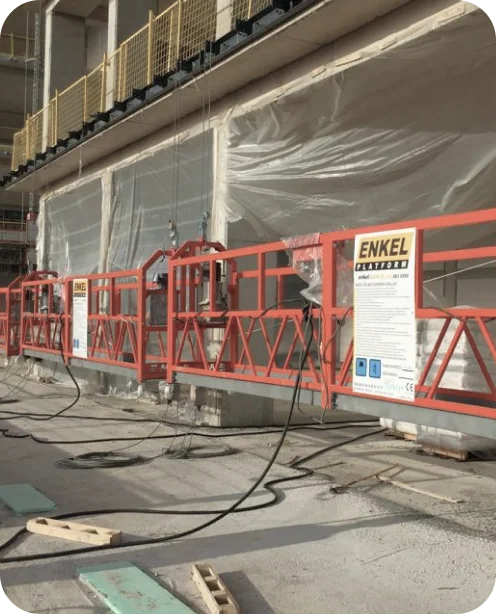 Suspended scaffolding. Swing stage.