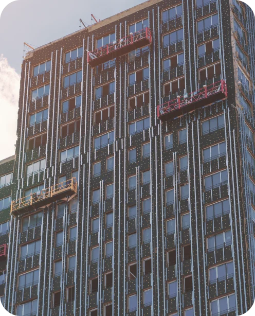 Suspended scaffolding. Swing stage.