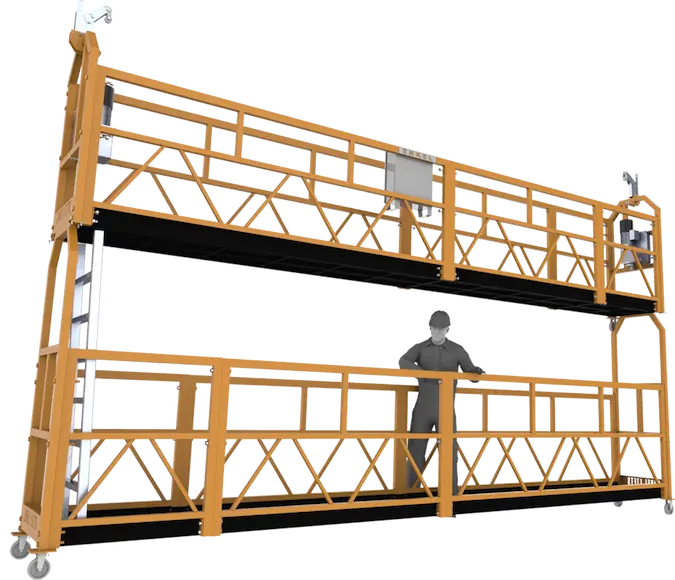Double deck swing stage