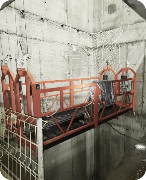 Elevator shaft swing stage